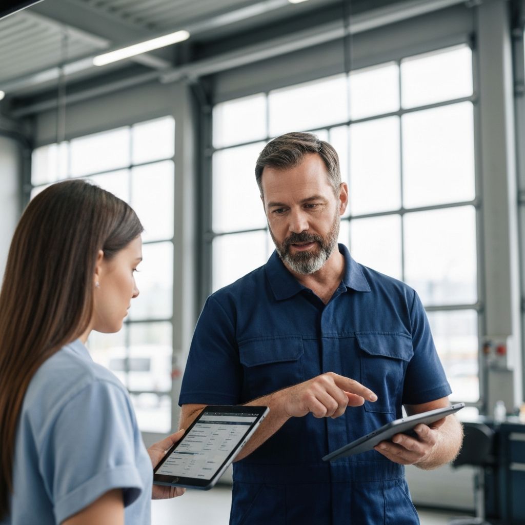 Mechanic working on vehicle